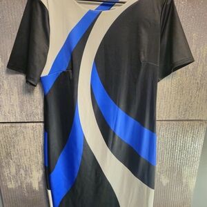 Black and Blue Abstract Dress